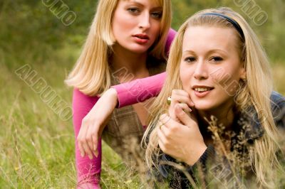 Sisters in the grass