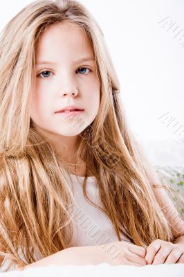 High key portrait of a child