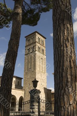 Rieti - Belfry and trees