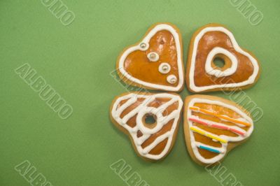 Heart shaped gingerbread cookies