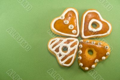 Heart shaped gingerbread cookies