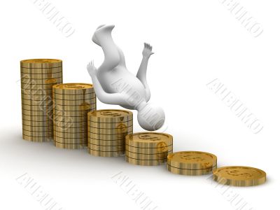 Financial crisis. Isolated 3D image