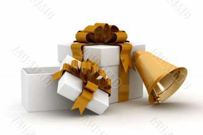 Gift set on a white background. 3D image.