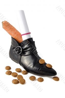 shoe with carrot and letter and dutch candies for an old dutch h