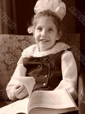 schoolgirl with book