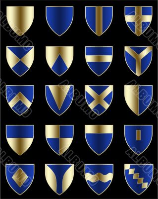 Golden blue shields