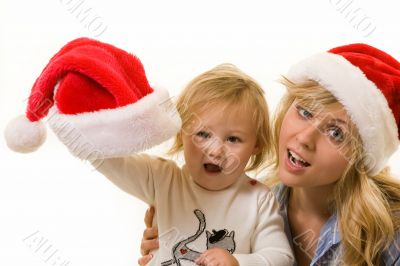 Mother and daughter on Christmas