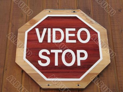red video stop sign