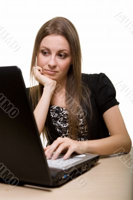 Working on computer