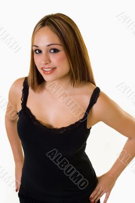 brunette woman fashion