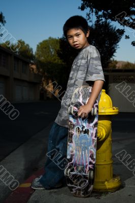 Young skate boarder