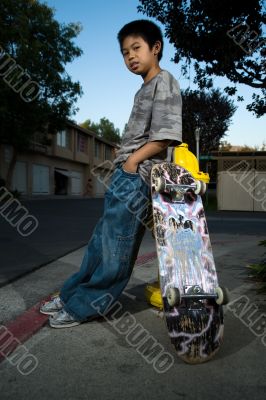 Young skate boarder