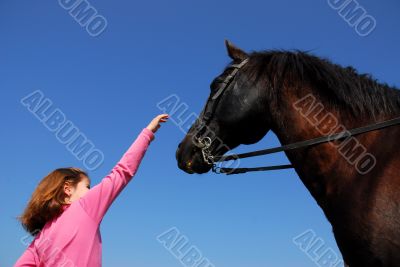 girl and stallion