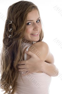 happy girl looking at camera