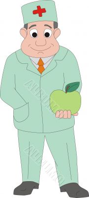 the doctor with an apple