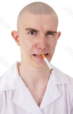 Man and cigarette
