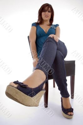 sitting female model
