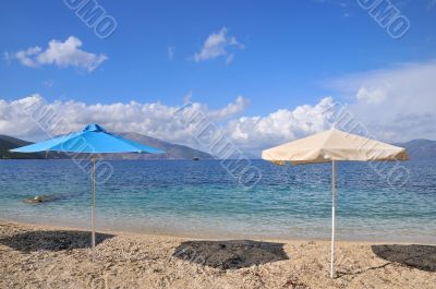 parasols at the beach