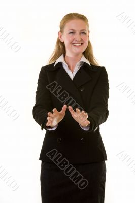 Business woman stop