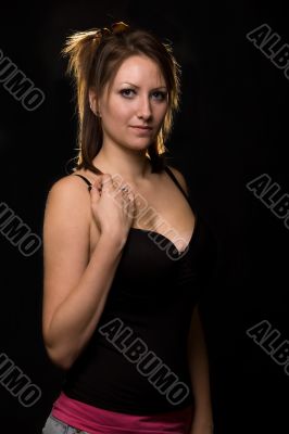 Posing on black