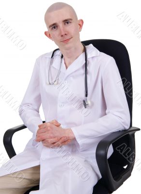 Man in doctor`s smock