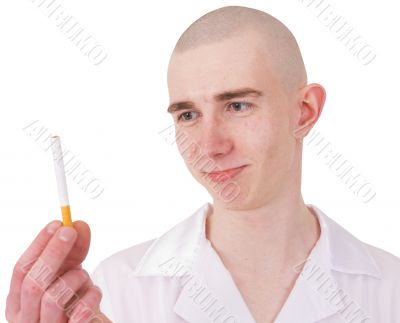 Man and cigarette