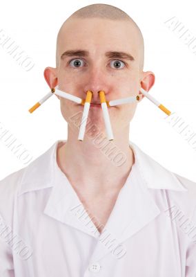 Man and cigarette