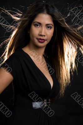Long hair brunette woman