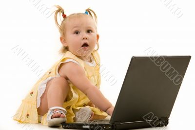 Baby on laptop