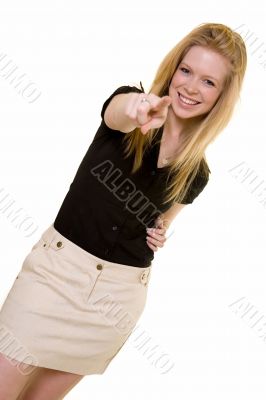 Woman pointing