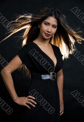 Long hair brunette woman