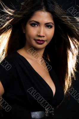 Long hair brunette woman