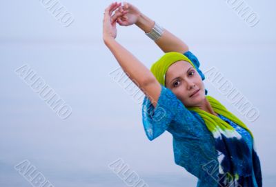 relaxing attractive woman