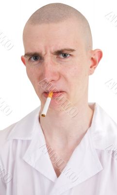 Man holding cigarette