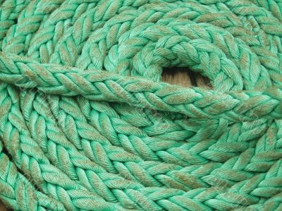 Green coiled rope