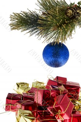 Christmas tree ball with presents