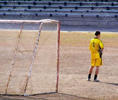 Goalkeeper standing in the goalmouth