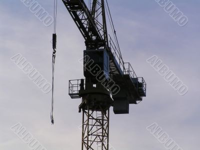 Silhouette of tower crane