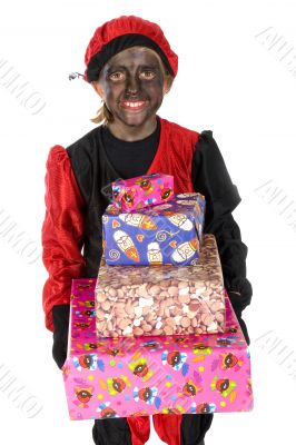 Black Piet with many presents