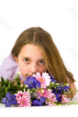 Child with flowers