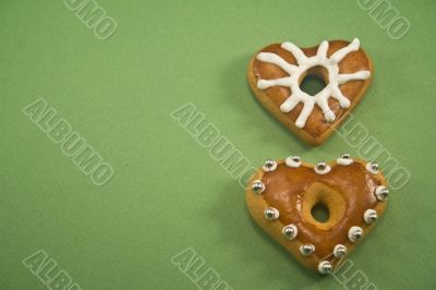 Heart shaped gingerbread cookies
