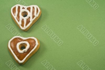 Heart shaped gingerbread cookies