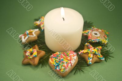 Candle and Christmas Cookies