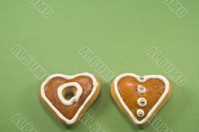 Heart shaped gingerbread cookies
