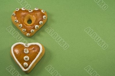 Heart shaped gingerbread cookies