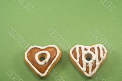 Heart shaped gingerbread cookies