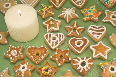 Candle and Christmas Cookies