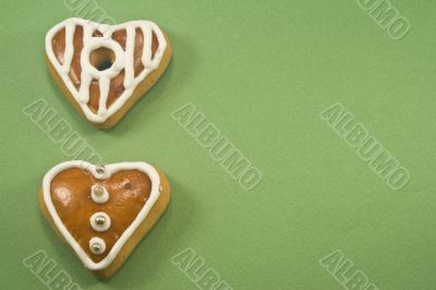 Heart shaped gingerbread cookies