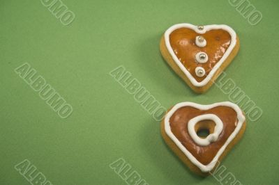 Heart shaped gingerbread cookies