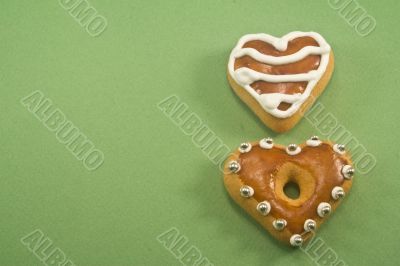 Heart shaped gingerbread cookies